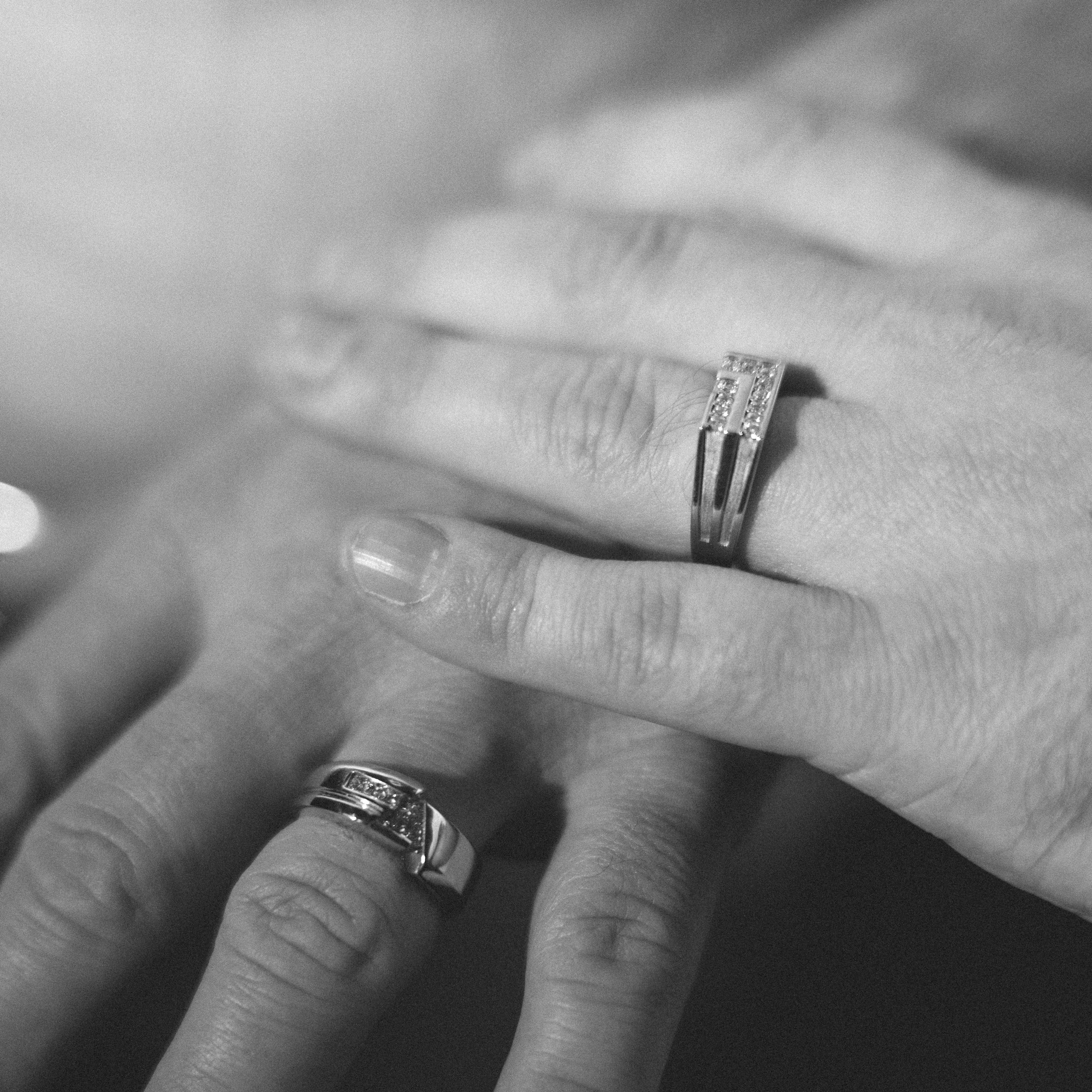 Both our rings are vintage or based-on-vintage designs (ask me about it, it's a whole story). We spent many hours scouring etsy and auction sites to find not-ugly men's engagement rings.