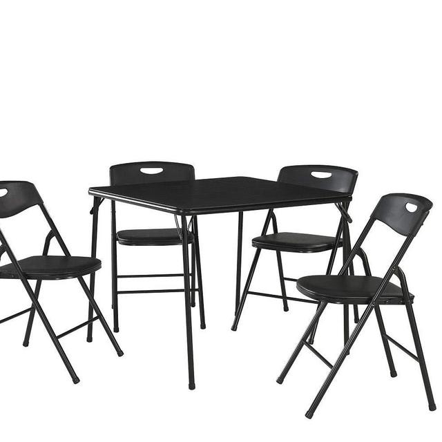 Cosco 5-Piece Folding Table and Chair Set, Black