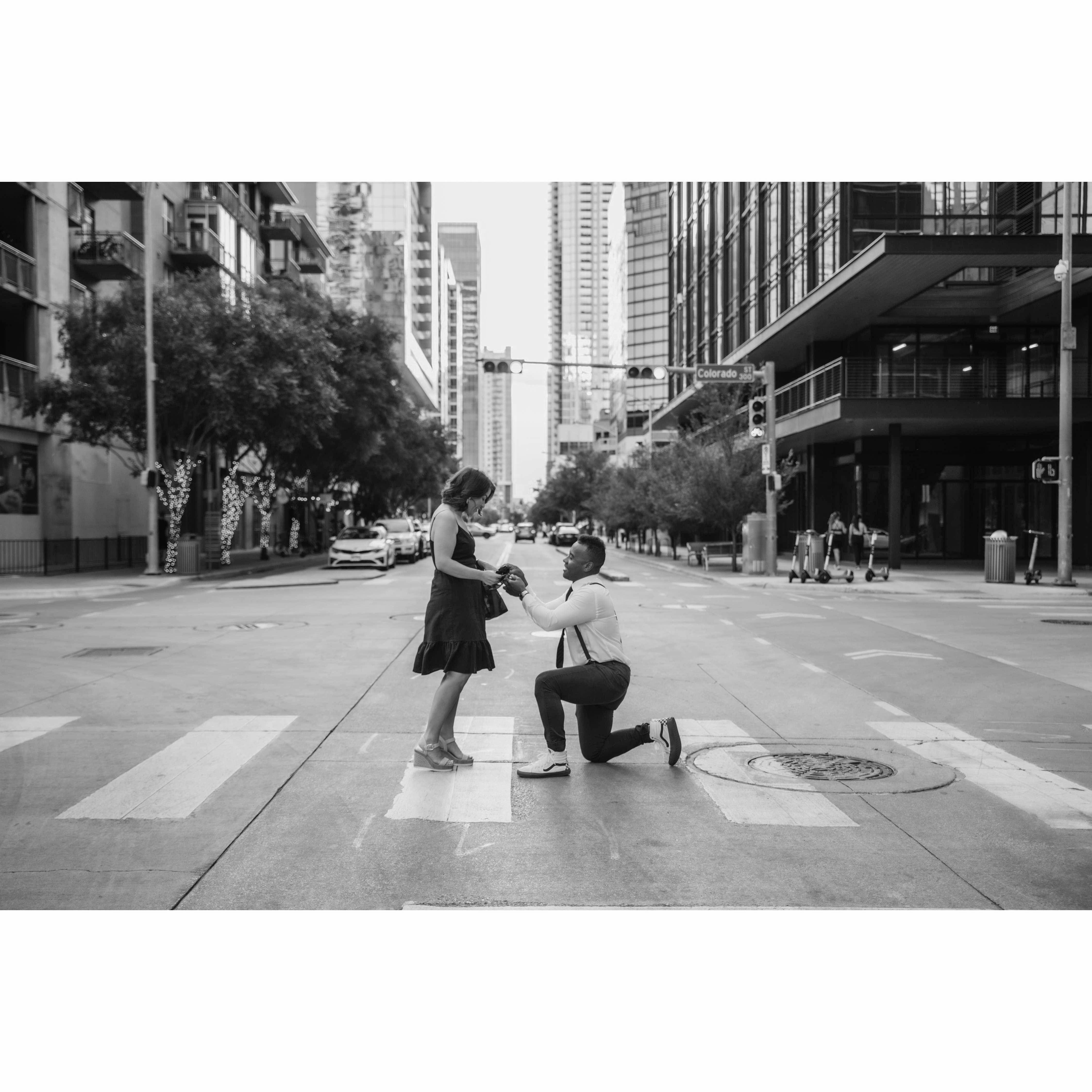 The proposal in downtown Austin, Texas. June 2021