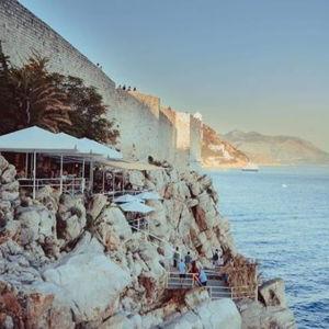 Drinks at Buža Bar in Dubrovnik