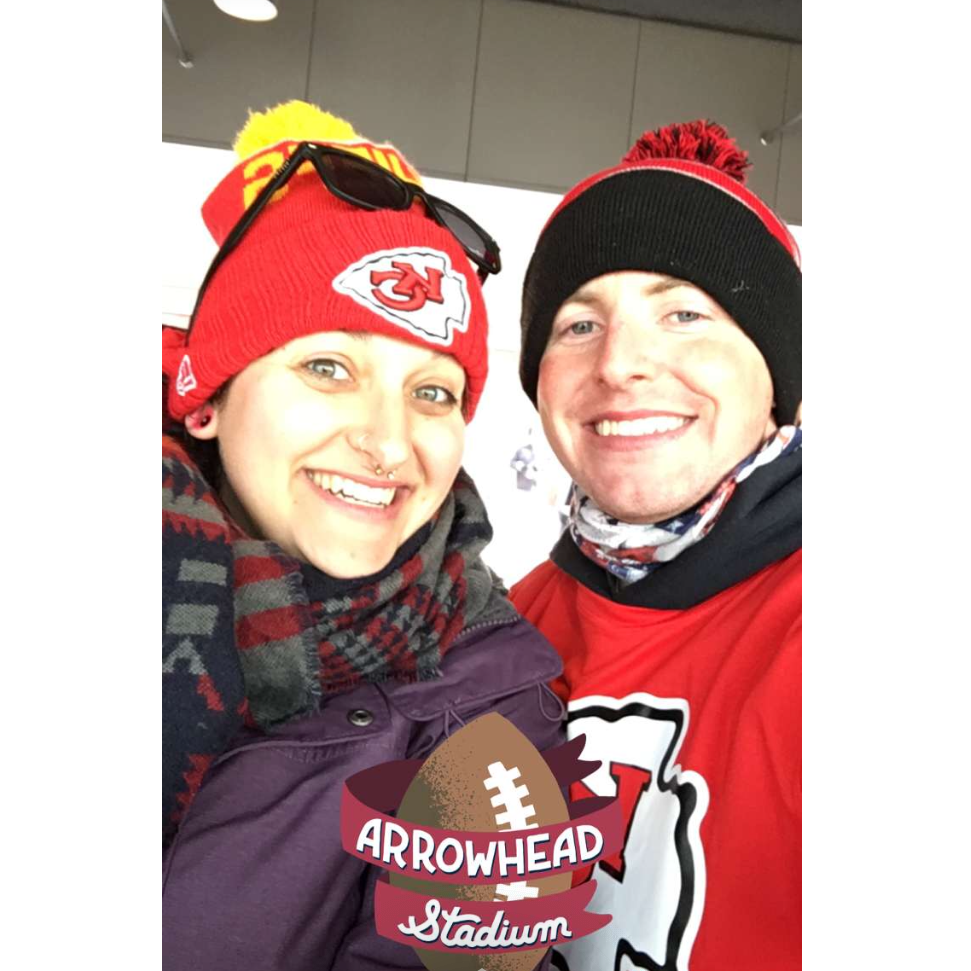 Freezing in Kansas City while cheering on the Chiefs!