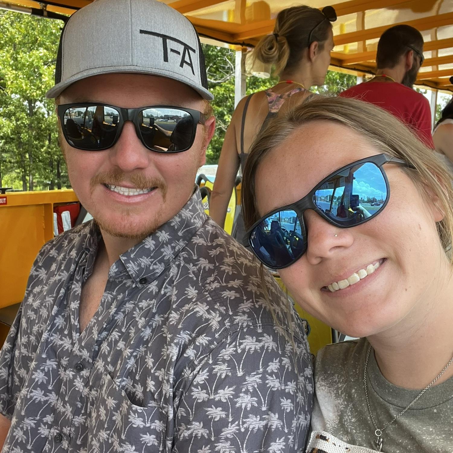 Duck tour they actually drive this bus into the water and it turns into a boat!
Vacation Branson MO ~ Engaged!!!!!