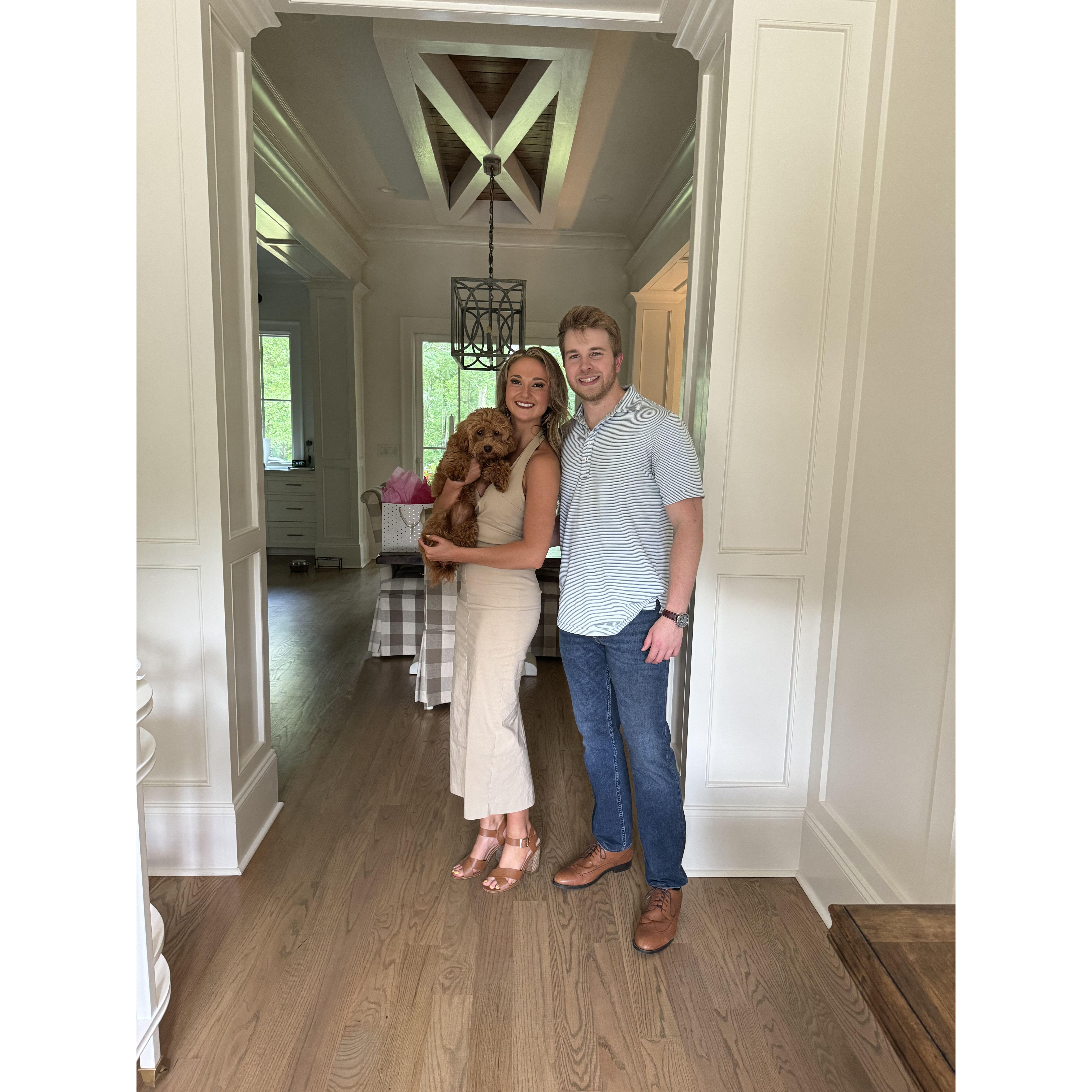 In February 2024, Stella joined Seth and Meghan's family.  Fun fact, Seth said he would never have a small dog. He now loves a micro cavapoo!