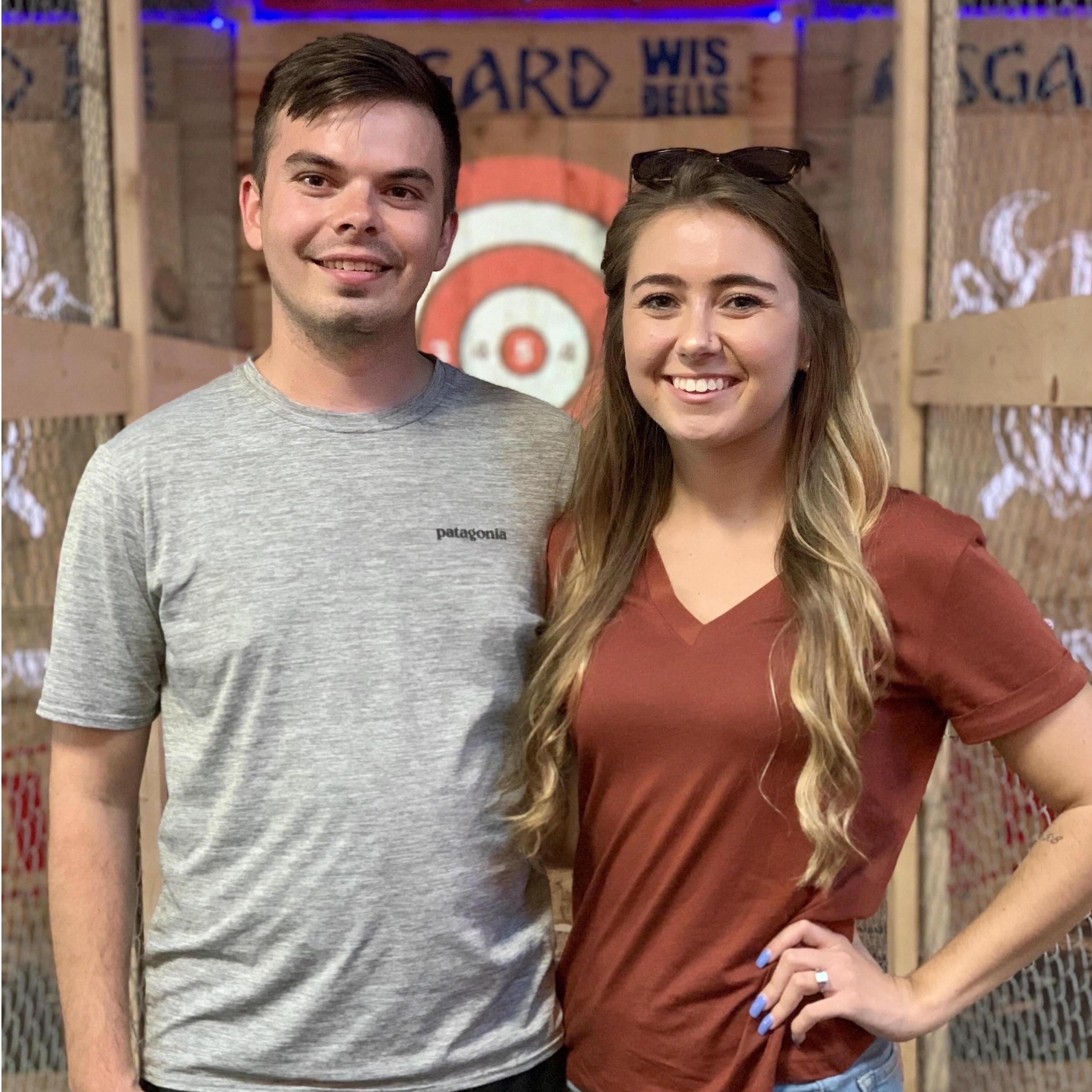 Our first trip to Wisconsin together. Also our first time throwing axes!