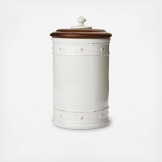 Berry & Thread Canister with Wooden Lid