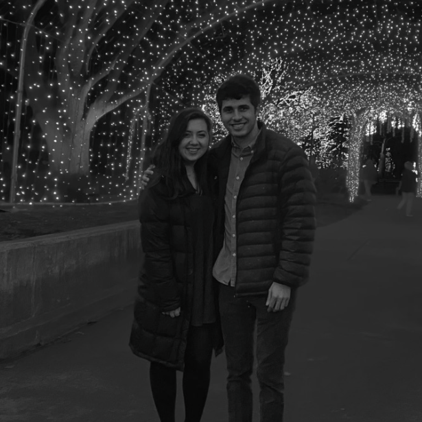 At the winter lights at Newfields! This was Grace’s first time meeting Allie and Jake!