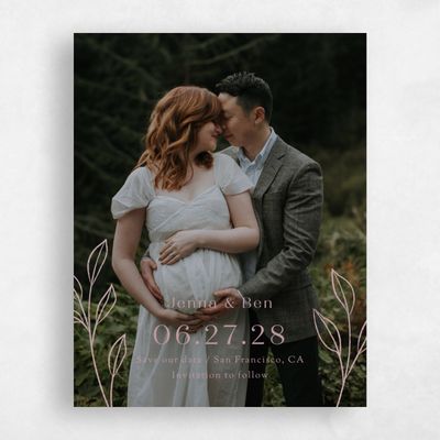 Dusty Rose, Pink Wedding Save the Date - Cassis Photo