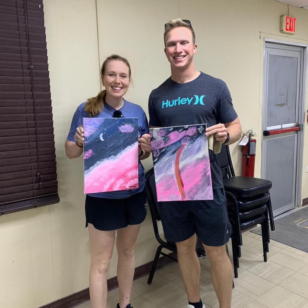 A "Paint & Sip" in Ali Al Salem, Kuwait in the summer of 2021 (unfortunately, we were only allowed to "sip" non-alcoholic grape juice...).