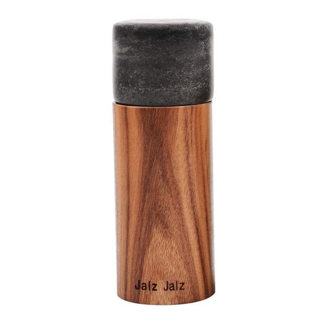 jalz jalz Natural Wood Pepper Mill Salt Grinder Graphic sense of Design with Precision Mechanism with Black Marble Top