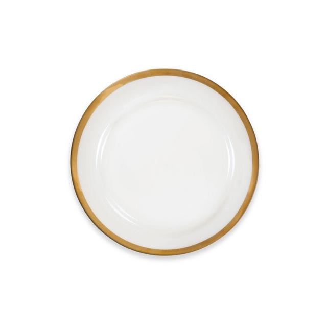 Nevaeh White® by Fitz and Floyd® Grand Rim Wide Band Gold Salad Plate