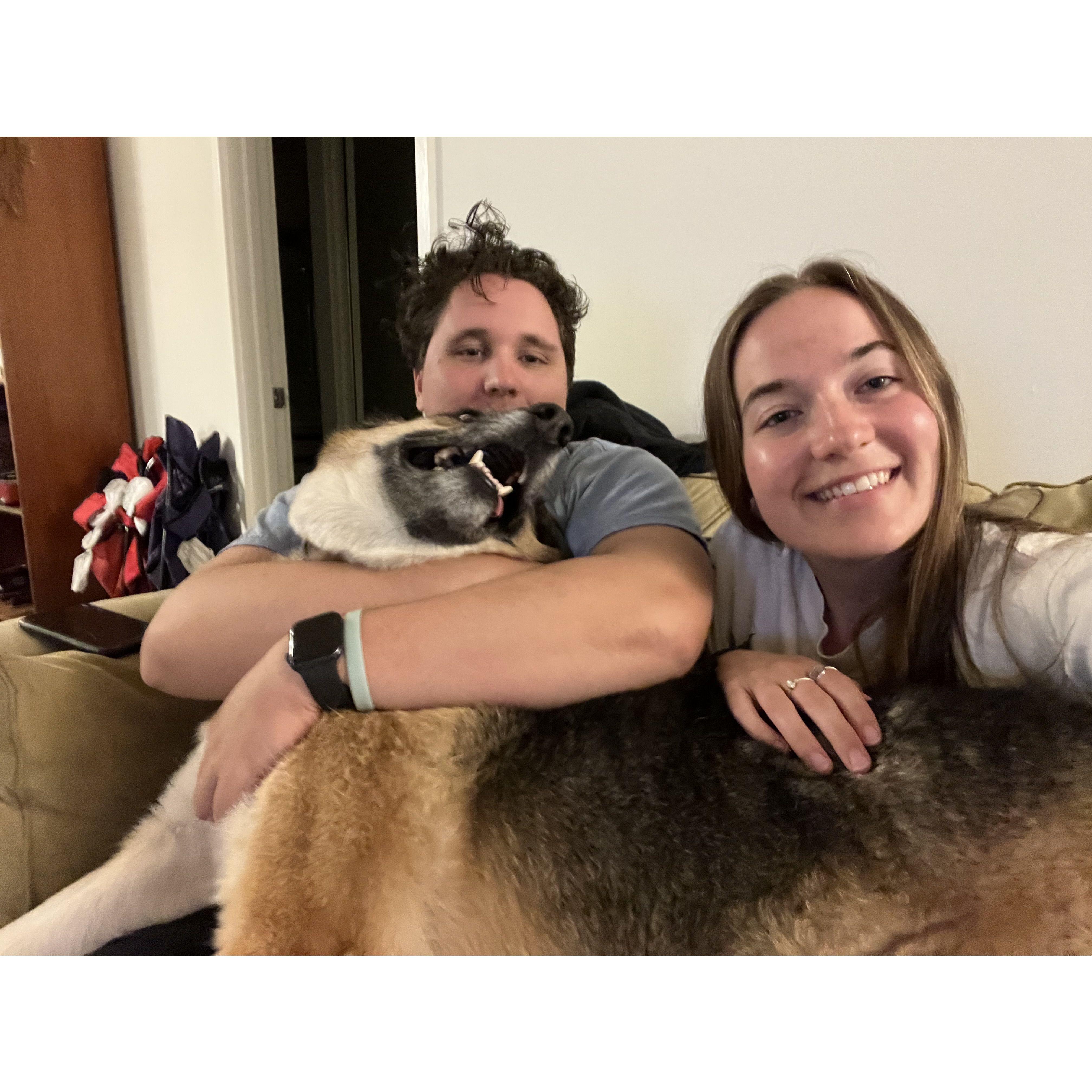 Us with our dog Harley