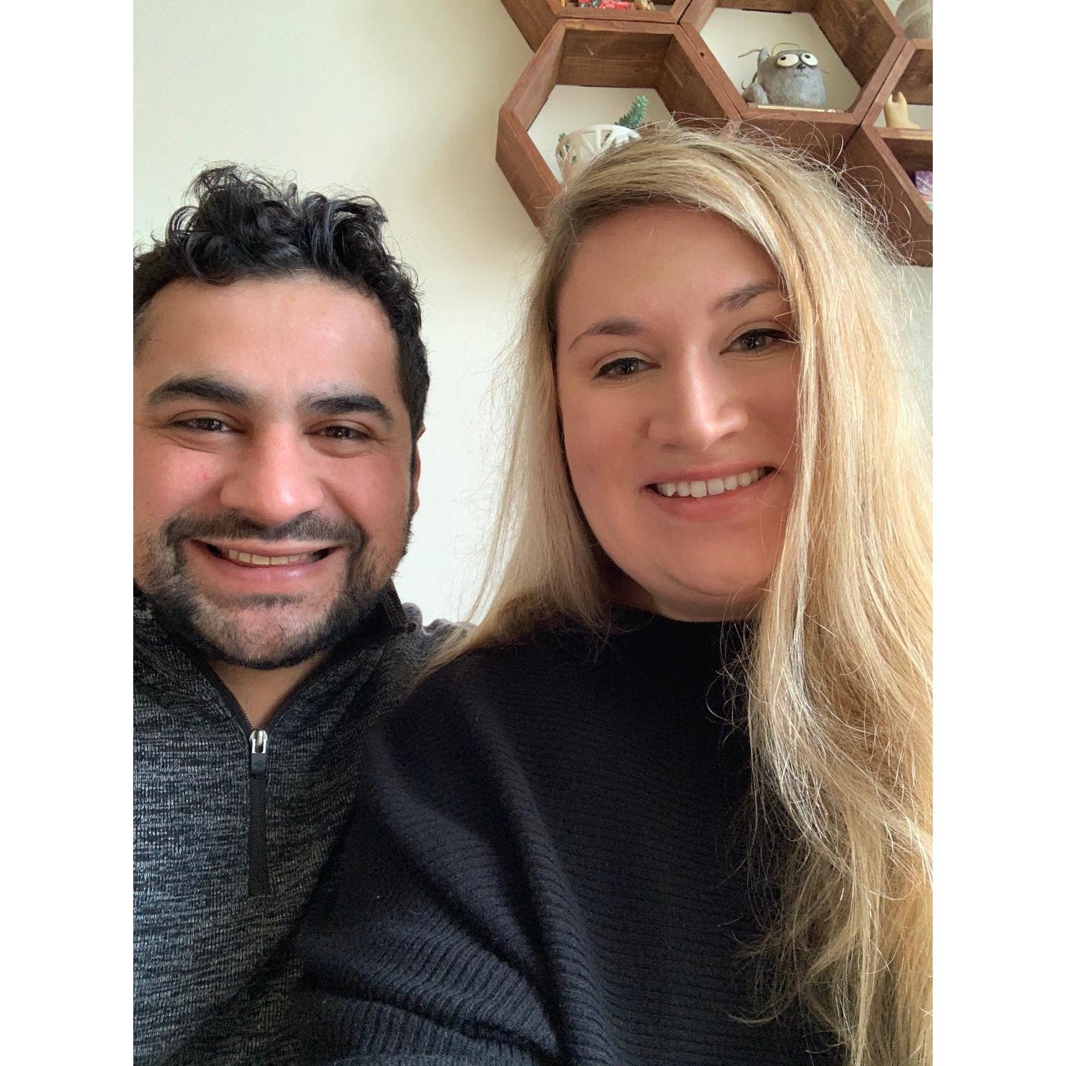 Feeling giddy right before our first wedding planning meeting