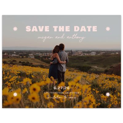 Pink Modern Wedding Digital Save the Date - Vibrante Photo