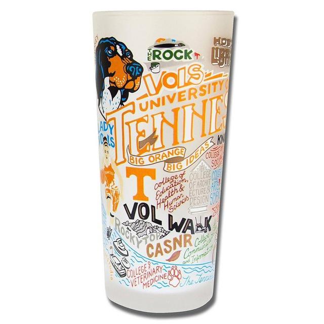 Catstudio Drinking Glass, University of Tennessee Glass Cup for Kitchen, 15oz Dishwasher Safe Tumbler for UT Alumni