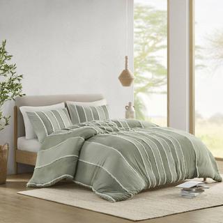 Shay 3-Piece Striped Cotton Duvet Cover Set