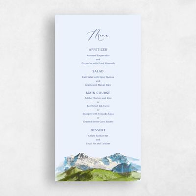 Light Sky, Blue Wedding Menu - Mirador