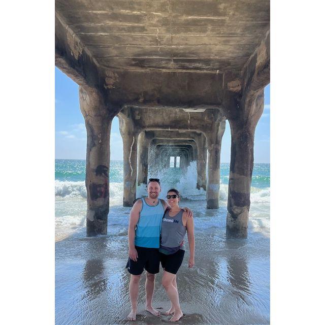 Underneath Manhattan Beach Pier in August 2023.