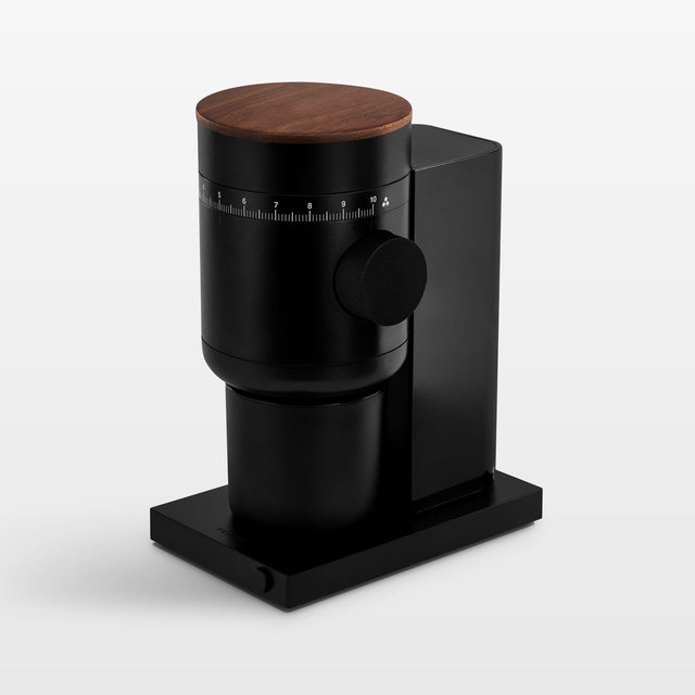 Fellow Opus Gen 2 Matte Black with Walnut Accents Conical Burr Grinder