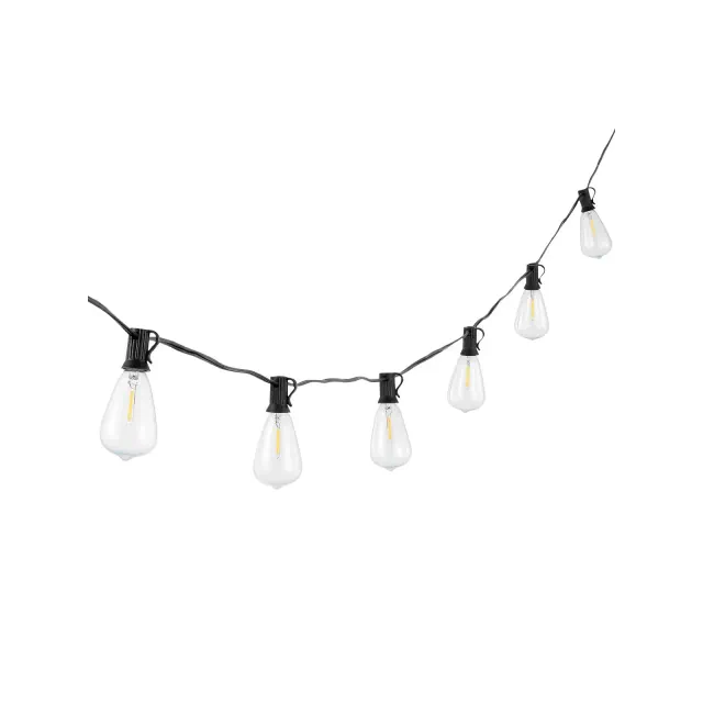 Dorcia LED Outdoor String Lights - 120" - 10 Light - PLT4043 - Black - Safavieh