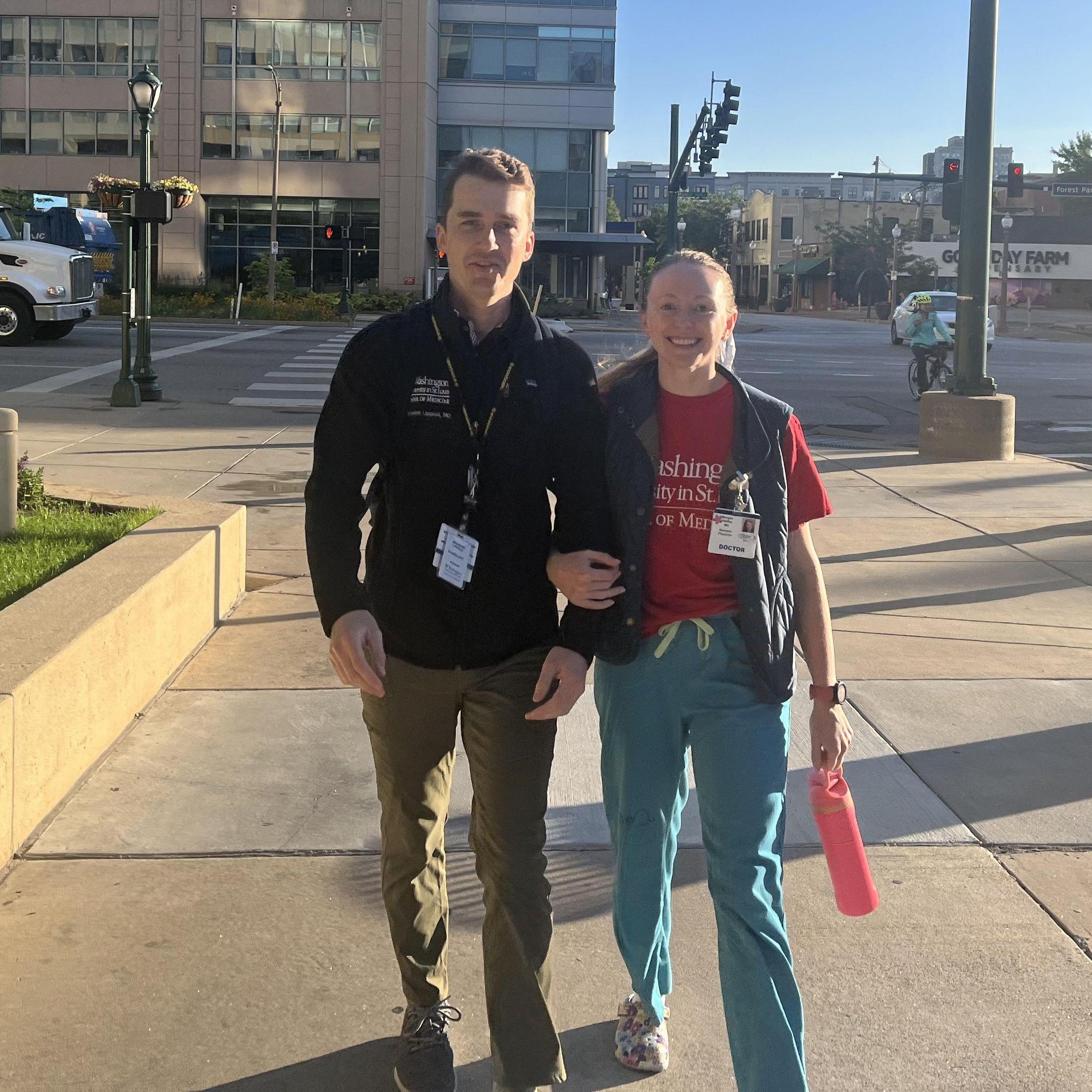 A perk of working at the same institution- walking to work together!
