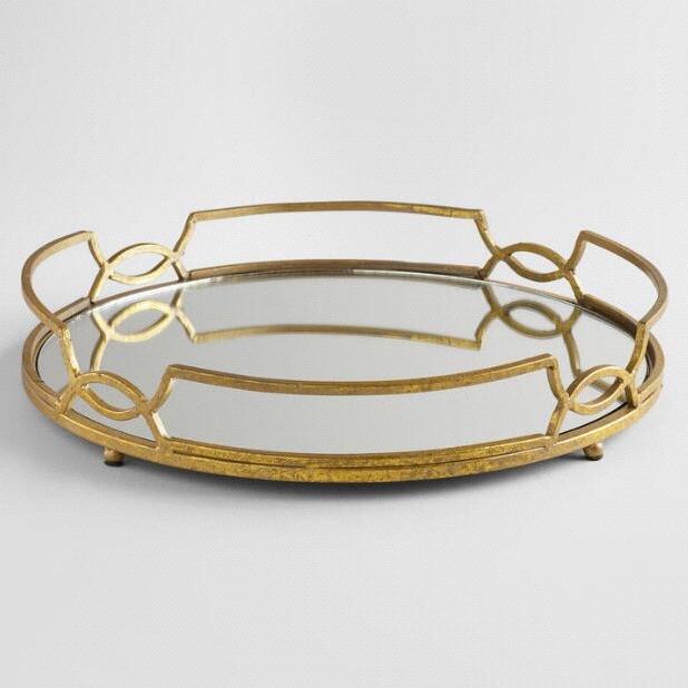 World Market Gold Mirror Tabletop Tray