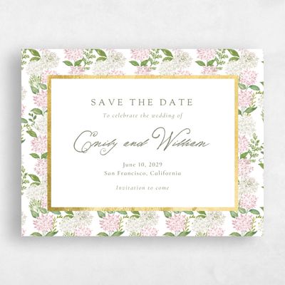 Soft Pink Wedding Save the Date - Speranza Landscape Foil