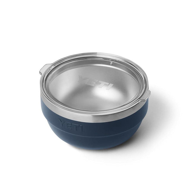 YETI Rambler Bowls, Vacuum Insulated, Stackable and Nestable Stainless Steel Bowl with Lid, 1 Quart, Navy