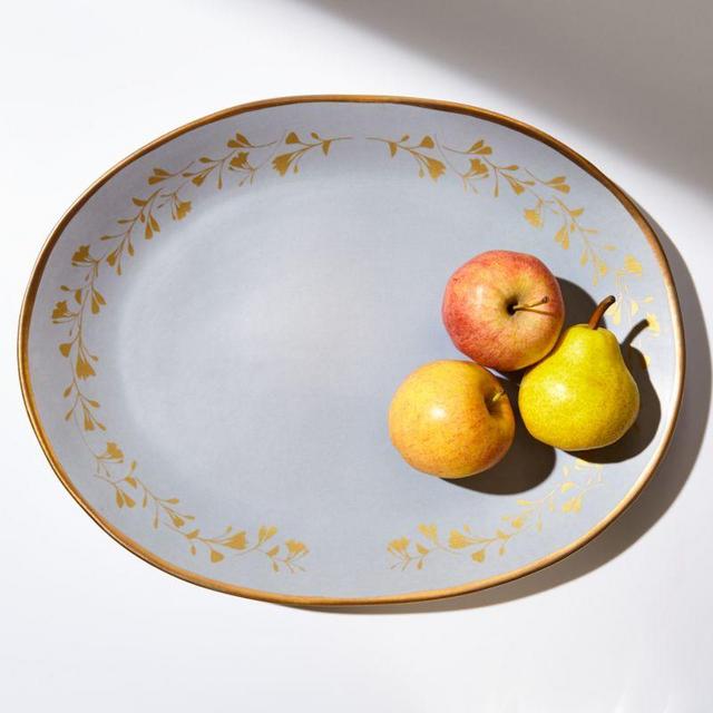 Addison Gold Leaves Oval Platter