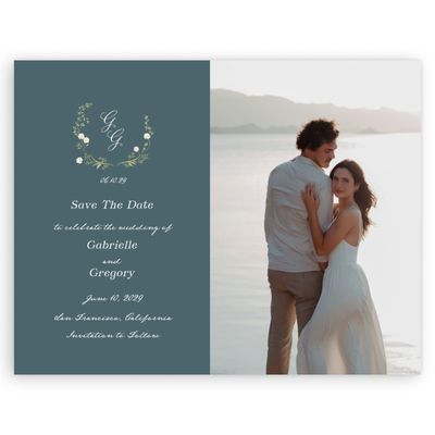 Deep Blue Spruce Wedding Digital Save the Date - Margot Photo