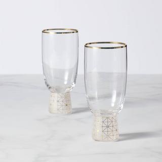 Trianna All Purpose Frosted Rim Glass, Set of 2