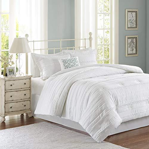 Madison Park Celeste 5 Piece Comforter Set, White, King