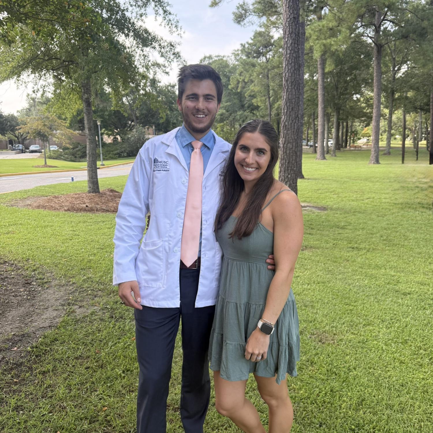 Elliot receives his white coat after completing his didactic year and before starting clinical rotations!