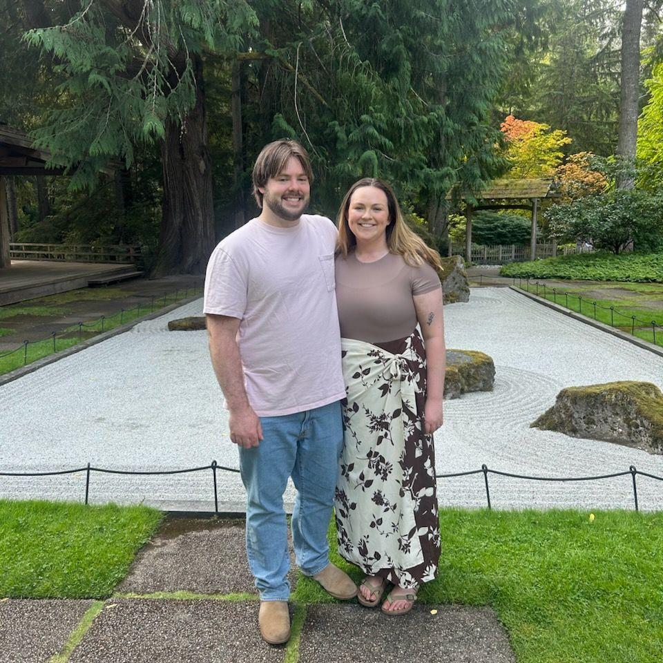 Less than an hour before Keegan proposes to Liz! 
(Bloedel Reserve on Bainbridge Island, 2025)