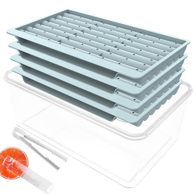 Miaowoof Water Bottle Ice Cube Tray, Easy Release Narrow Ice Stick Trays, 21x4 PCS Ice Maker for Freezer, Easy Fill Water Bottle Ice Cube Molds for Sports and Water Bottles