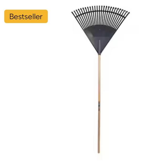 Project Source 24-in Poly Leaf rake with Wood Handle