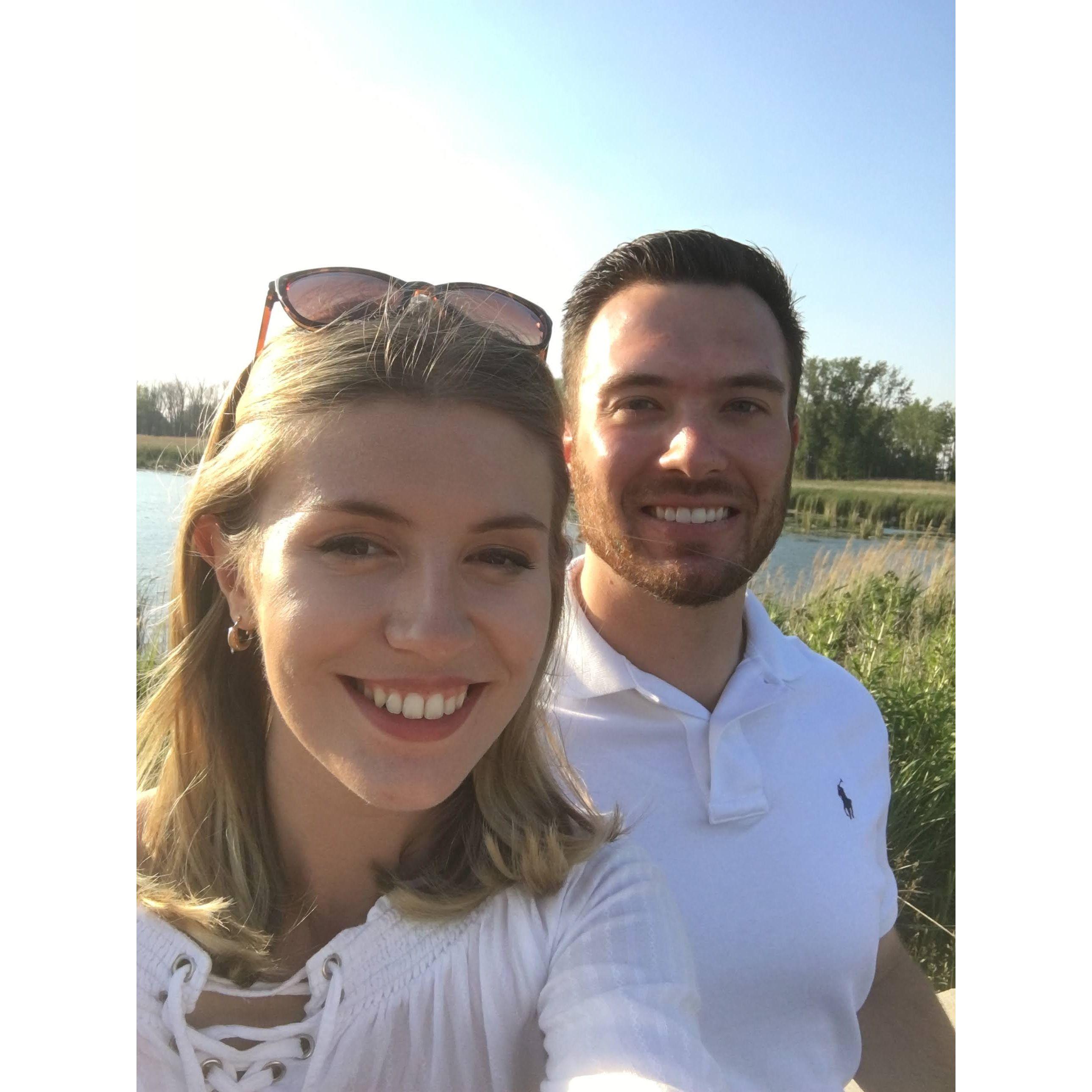 Moments after we shared our first kiss at the Lake St. Clair Metropark!