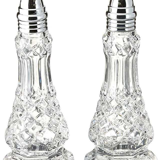 Belleek Pottery Galway Crystal Ashford Salt and Pepper Shaker Set ,7.5-Inch , Clear , Set of 1