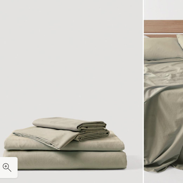 PACT Home Spray Green Organic Room Service Sateen Sheet Set TW King