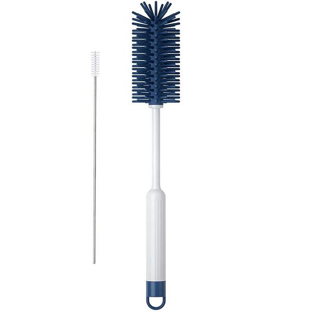 Koodee Silicone Bottle Brush with Long Handle, Water Bottle Cleaning Brush for Your Hydro Flask, Vase, Glassware, Coffee Carafe