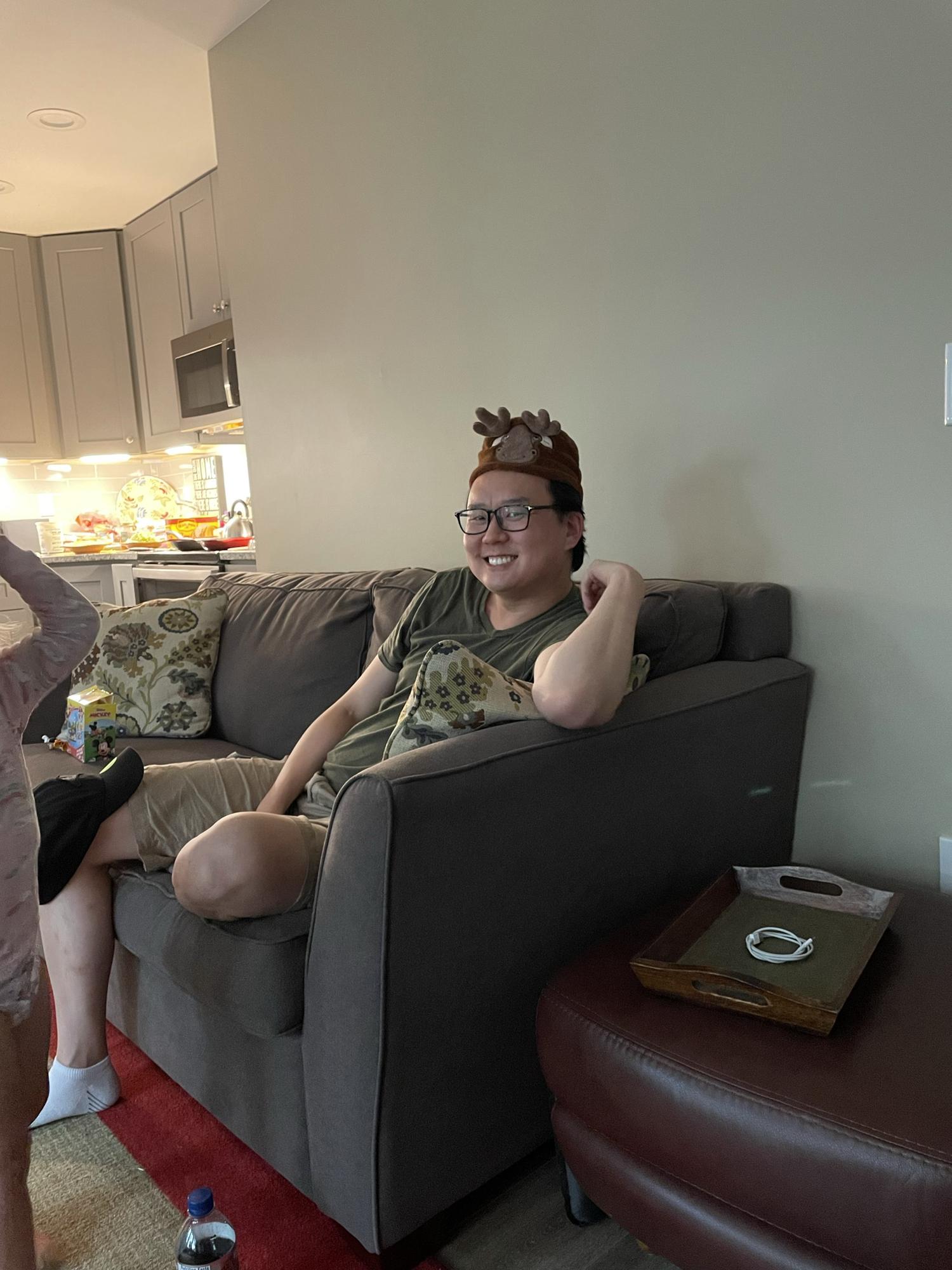 Nick being a silly moose on family vacation