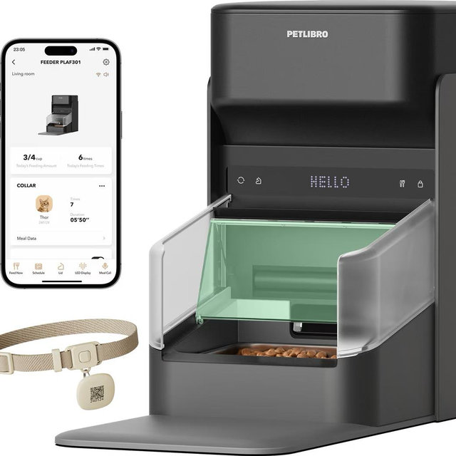 Petlibro One RFID Automatic WiFi App Controlled Cat Feeder with Collar Tag, 3-L