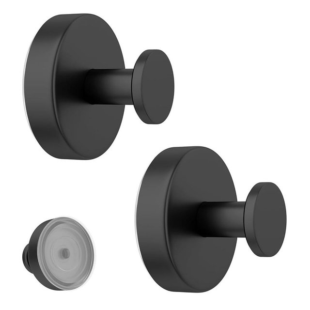 CHIKESI Suction Cup Hooks for Shower – No Drill, Heavy Duty Matte Black,Bathroom,Kitchen & Tile,Removable & Waterproof– Holds Up to 15 lbs, Perfect for Towels, Robes, Loofahs & Door (2-Pack)