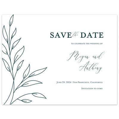 Green Modern Wedding Digital Save the Date - Delana Landscape