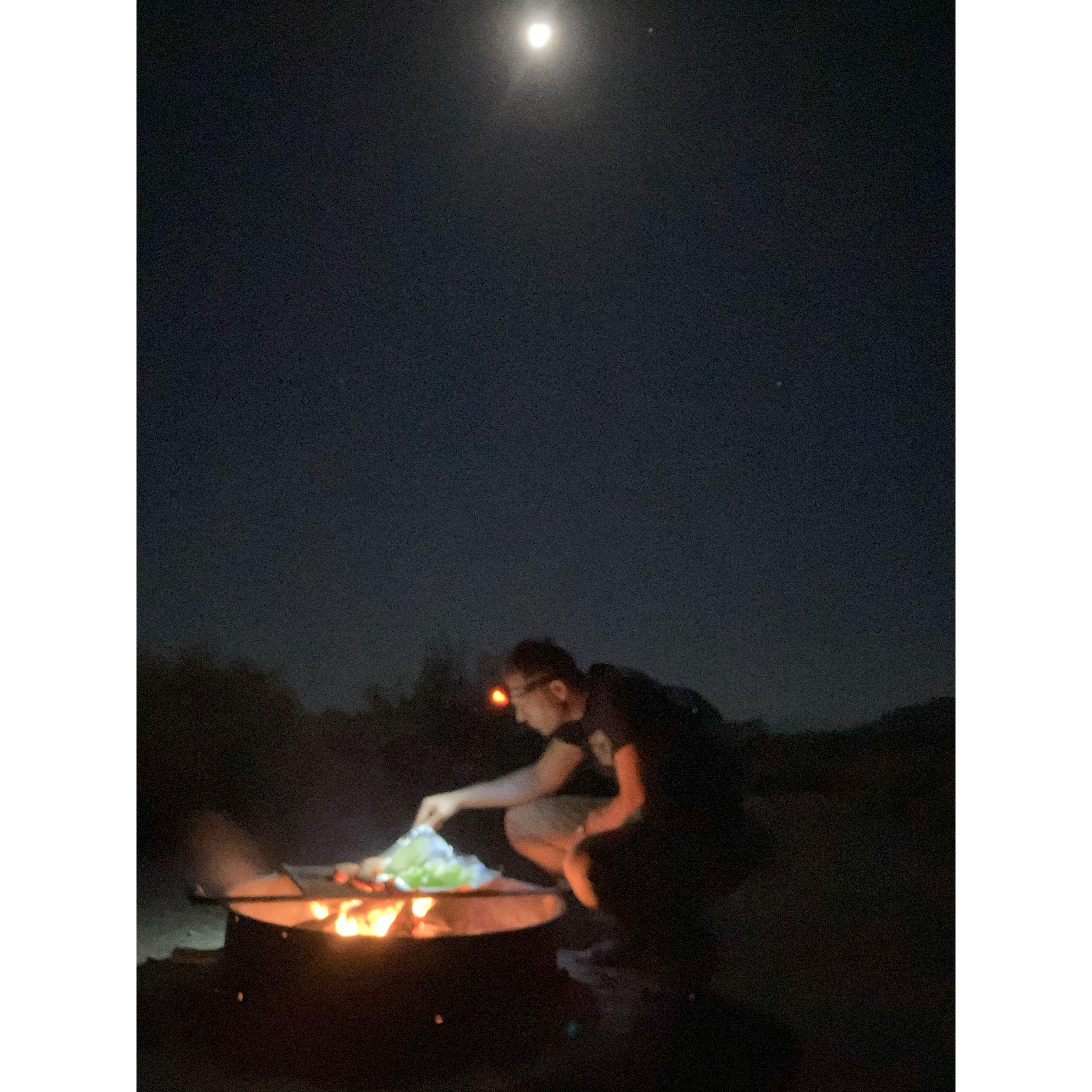 Death Valley National Park; Babe making dinner