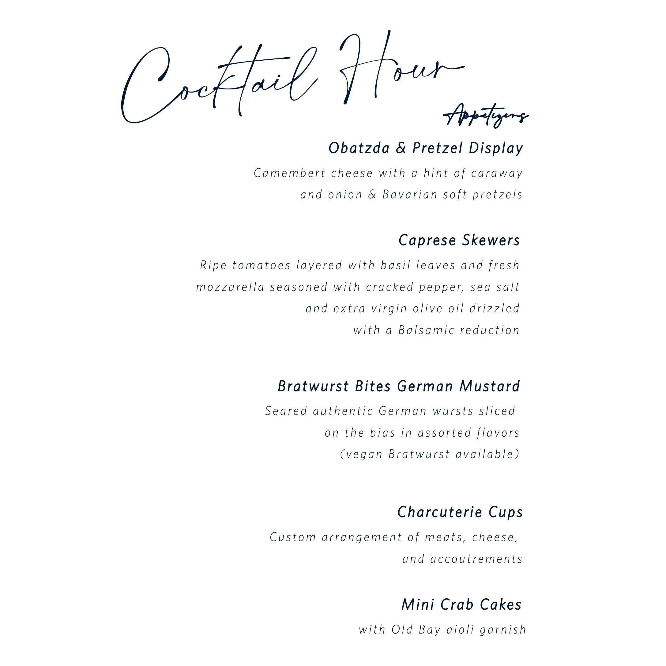 Cocktail Hour Menu