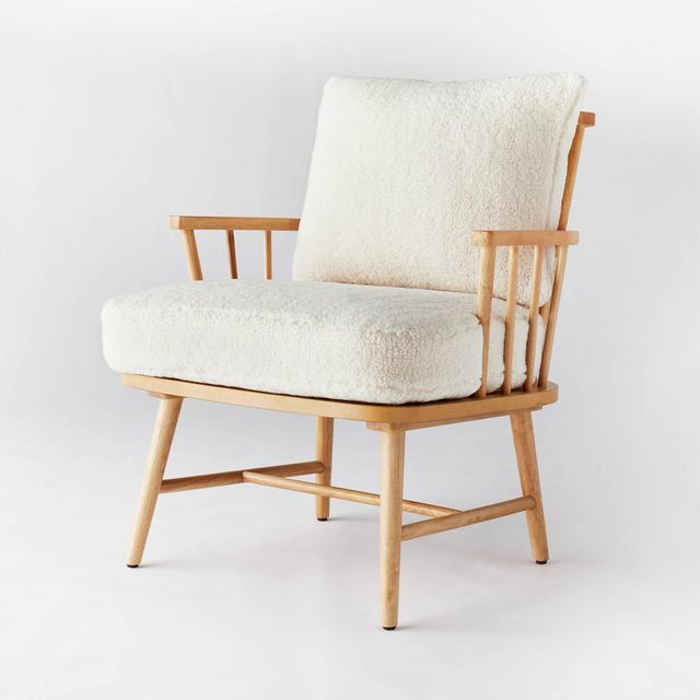Taylorsville Spindle Knockdown Accent Chair Sherpa/Natural - Threshold™ designed with Studio McGee