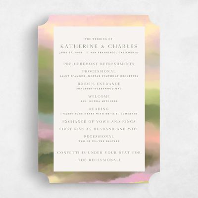 Green Ticket Wedding Program - Highland