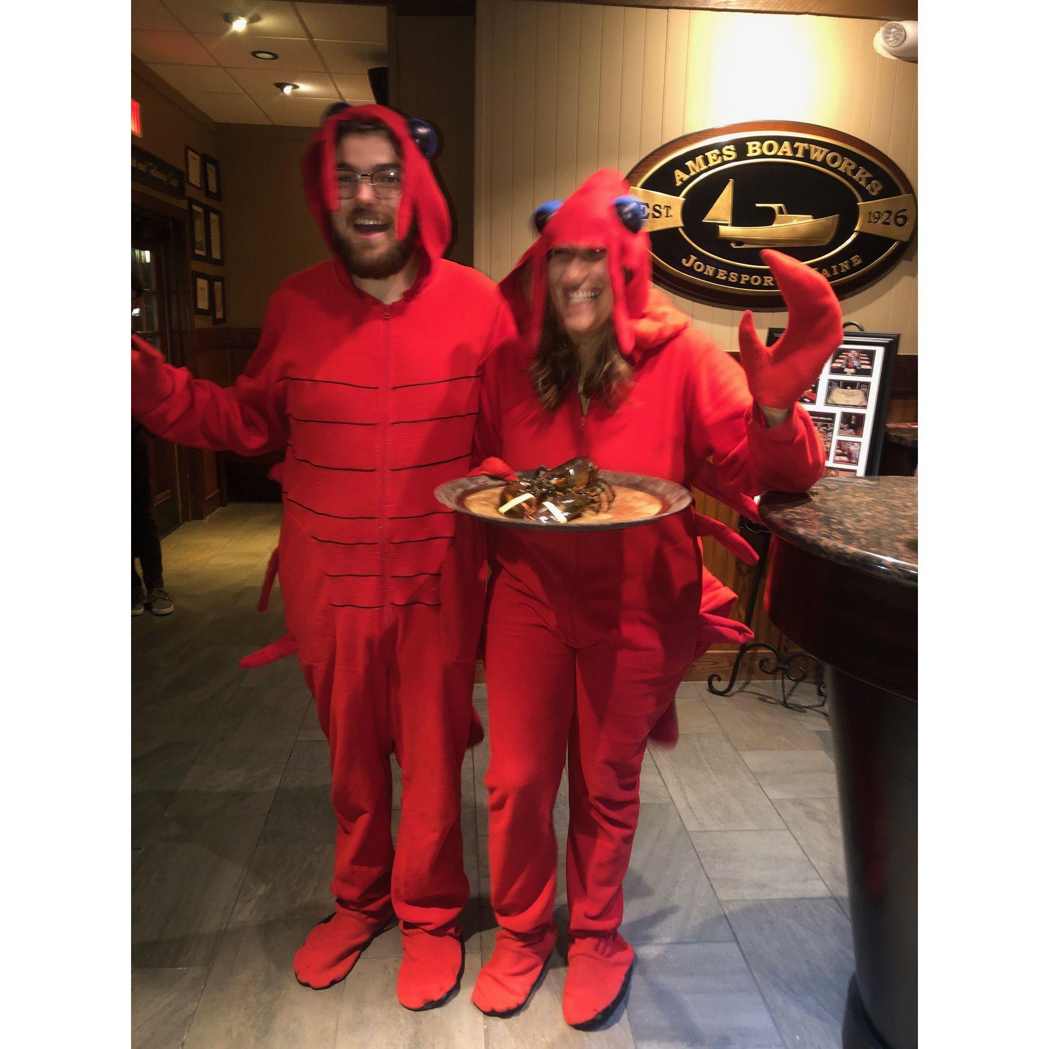 We dressed up as lobsters for Halloween in 2019 and went to Red Lobster! The manager had us take a picture with one of their live lobsters!