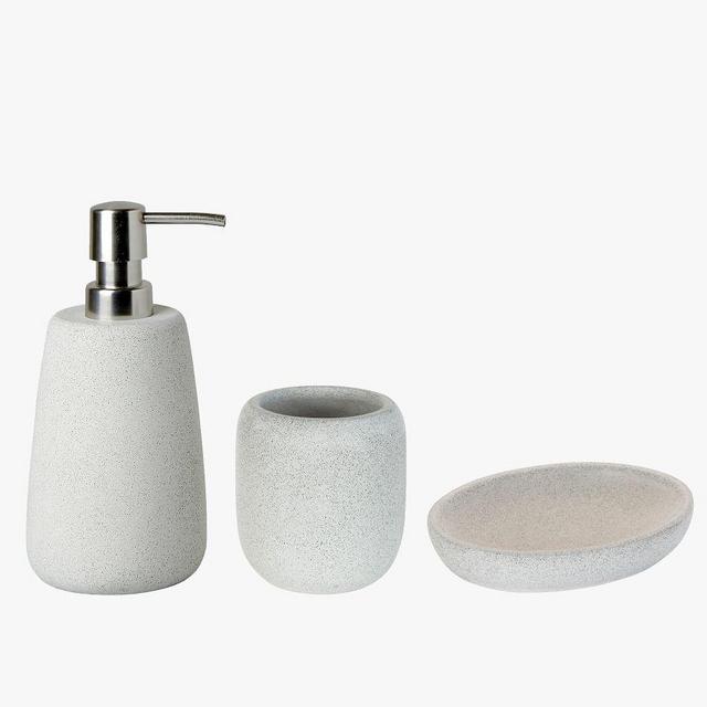 Ivory Siegert Cement Bath Accessories, Set of 3