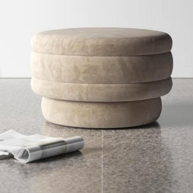 AllModern Wide Round Footstool Ottoman